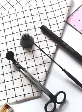 香薰蜡烛工具套装 烛心剪刀 灭烛器灭烛罩蜡烛钩灭烛配件三件套