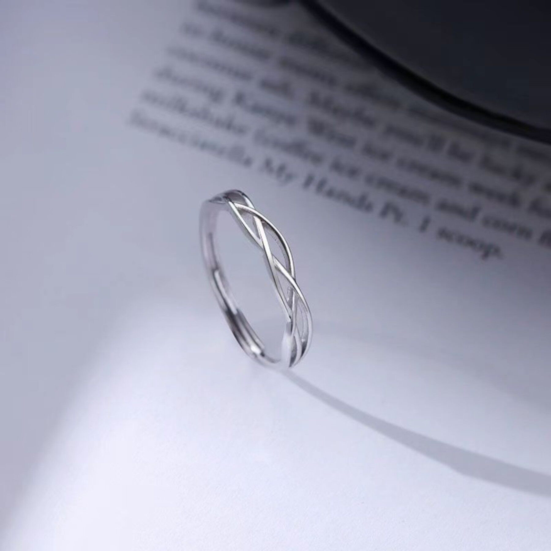 Light luxury niche couple's plain ring open ring adjustable