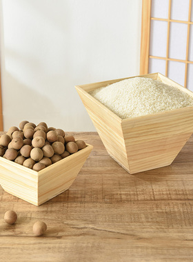 老式实木斗升招财米斗日进斗金客厅摆件仿古米斗大号升子开业礼品