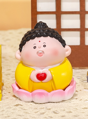 招财佛系办公室财神爷小摆件