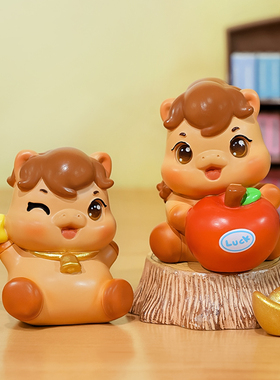 可爱小福马摆件家居装饰品