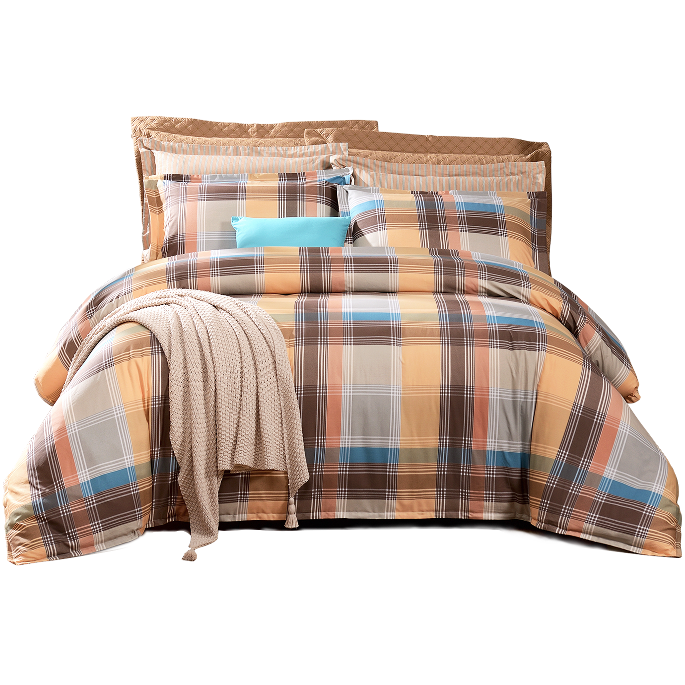 富安娜家纺加厚纯棉双面磨毛四件套床单被套ins风学生宿舍三件套 - 图3