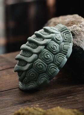 锦山堂青砂石乌龟富甲一方茶宠鱼缸造景创意国风中式桌面装饰摆件