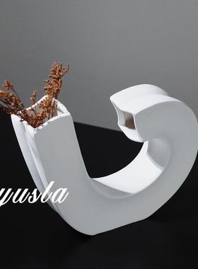 创意个性简约客厅茶几插干花瓶餐厅吧台柜花器样板间别墅软装摆件