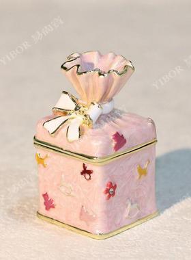 合金首饰盒珐琅彩糖果可爱少女小饰品收纳盒子戒指耳环项链迷你盒