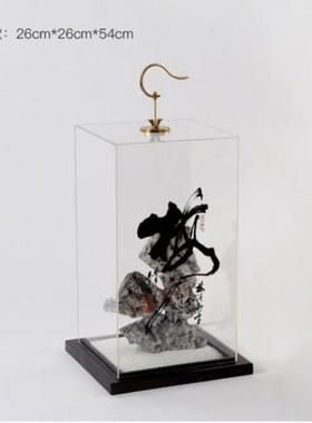 新中式水墨字印花亚克力摆件样板房玄关软装饰品禅意假山沙盘摆设