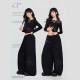 CV New Square Dance Trendy Brand Fireworks Suit Dancing Sexy Transparent Top Guangjue Dance Hip-Hop Sports Pants