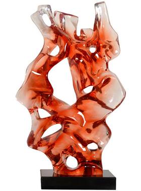 酒店大堂摆件透明树脂太湖石雕塑样板间玄关楼梯下装饰摆件艺术品