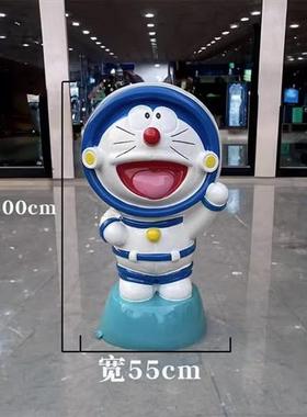 玻璃钢卡通雕塑哆啦a梦门头壁挂装饰商场咖啡厅网红机器猫摆件