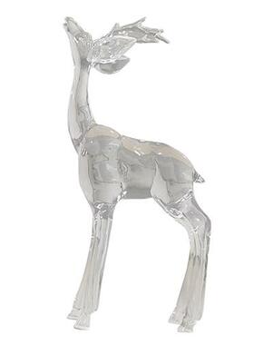 透明树脂鹿雕塑水晶招财鹿摆件玄关售楼处别墅酒店透明亚克力装饰