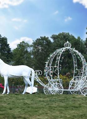 玻璃钢大型仿真白骏马雕塑可骑户外动物模型园林景观装饰摆件落地