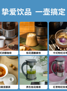 美膳雅美式咖啡壶家用多功能茶咖一体机滴滤咖啡机萃取机泡茶机