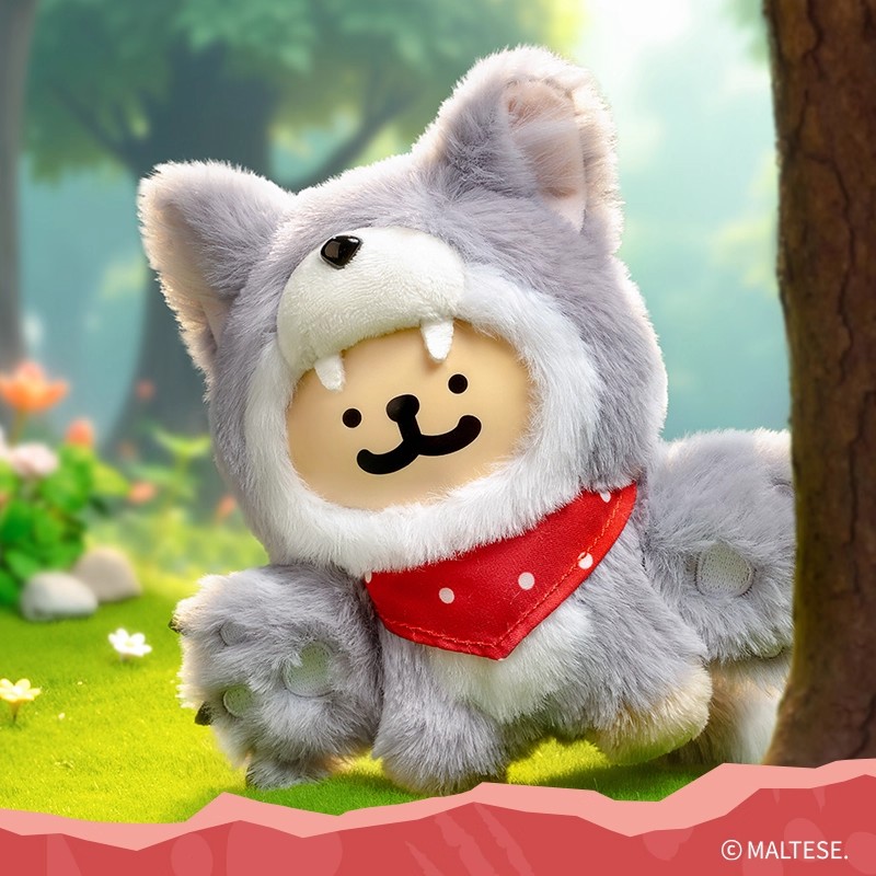 正品X11新款线条小狗猜猜我是谁搪胶毛绒挂件潮玩盲盒玩偶 - 图1