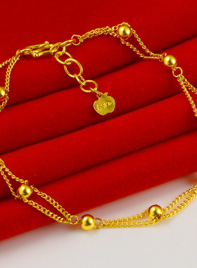 黄金手链9999足金女款纯金手镯年轻人时尚真金子送女朋友按克