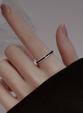 黑色戒指一恋百搭甜酷女