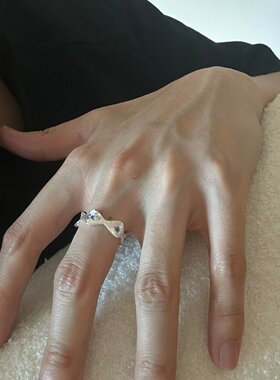 精致拉丝波浪戒指女ins风简约时尚百搭叠戴个性开口指环食指戒潮