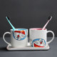 Cartoon wash cup ceramic mouthwash cup couple cup household family of three and four tooth cups bathroom cup