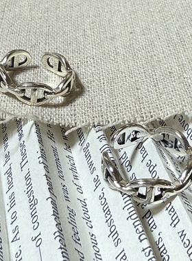 S925纯银《序列猪鼻子》小众设计感高级轻奢简约百搭时尚个性戒指