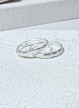 S999足银星河汀沙小众轻奢戒指女精致时尚开口食指戒情侣戒指