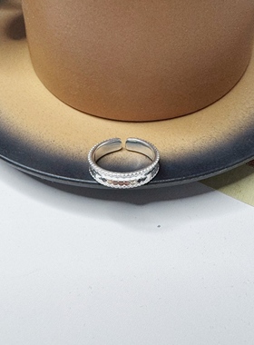 S925纯银鳞光之梦鱼鳞纹开口戒指