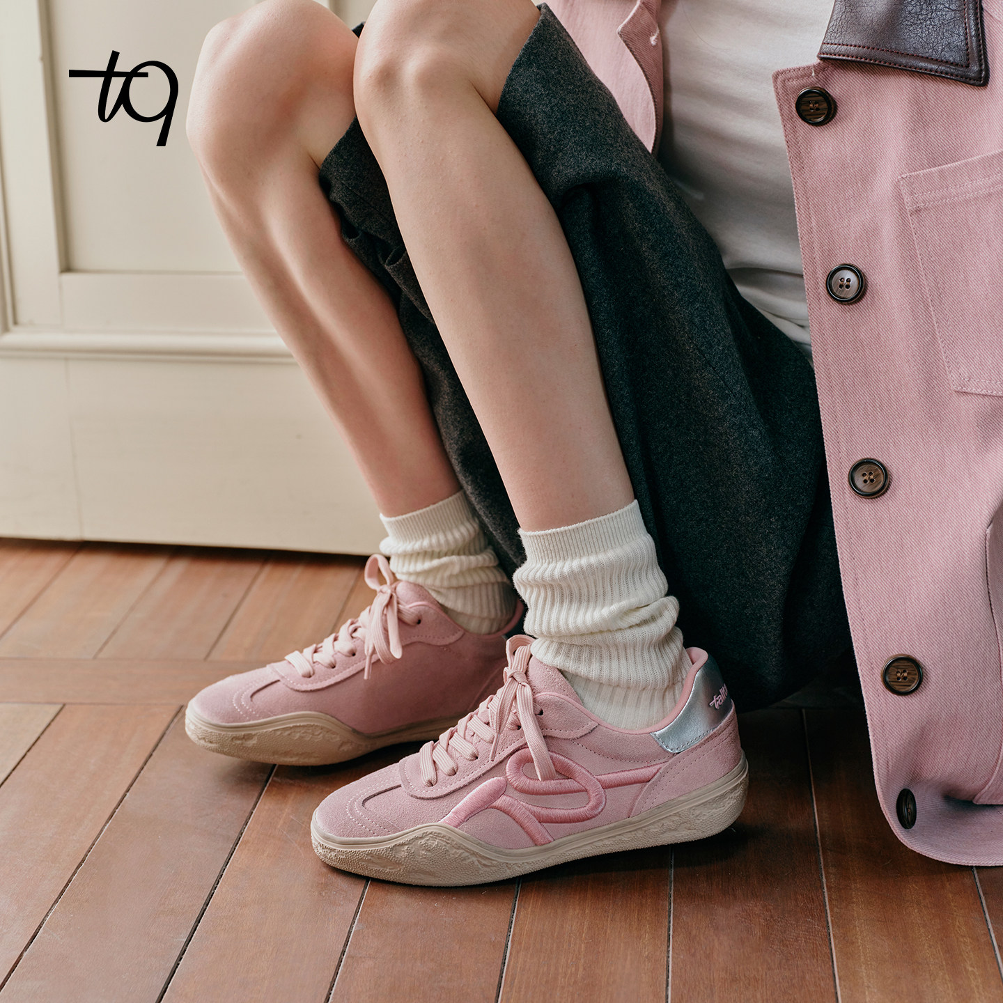 Talitaqoom脏脏鞋2026春季新款复古反绒德训鞋刺绣板鞋tq女休闲鞋,淘宝优惠券,粉丝福利购,淘宝优惠卷