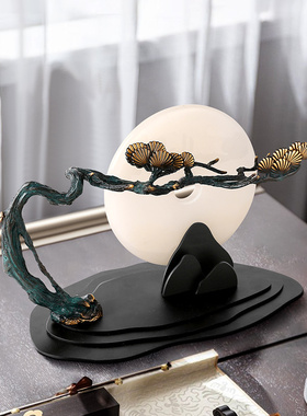 新中式客厅玉石铜工艺品