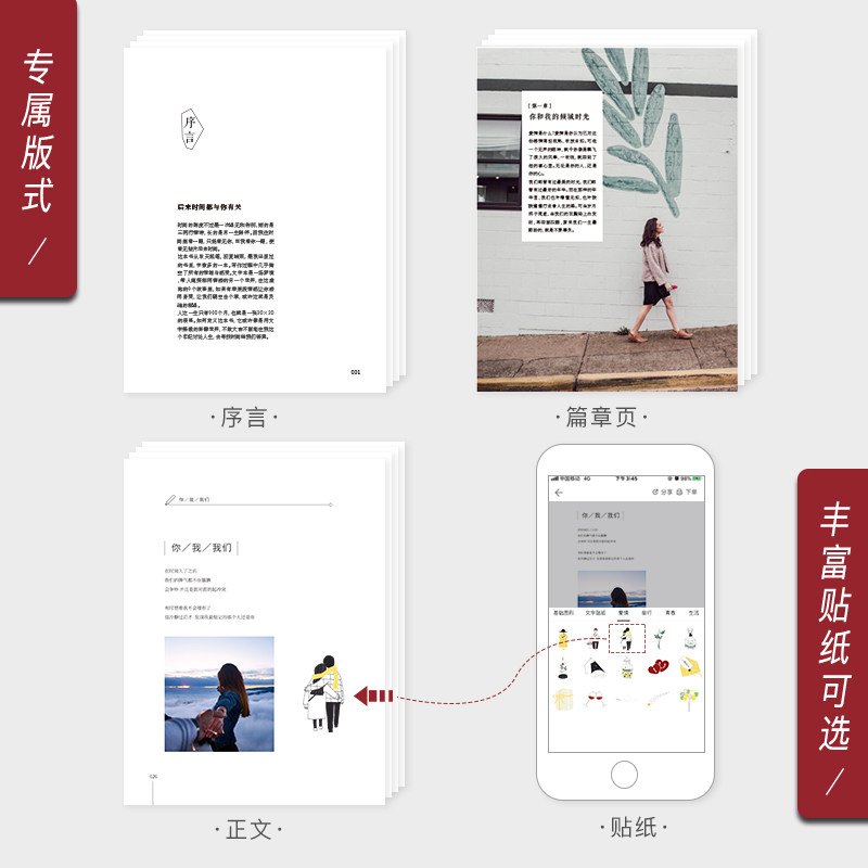 拾柒定制书情侣相册手工纪念七夕礼物制作diy相片书一周年书籍