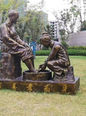 玻璃钢雕塑摆件定制户外大型仿铜人物广场铸铜雕像园林景观落地