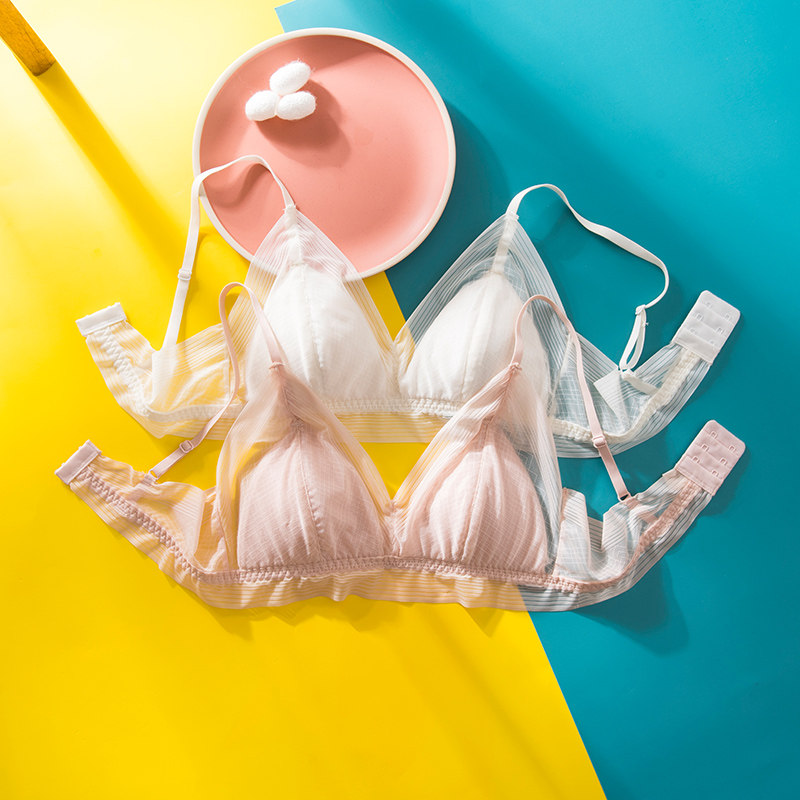 法式无钢圈超薄款bra少女小胸显小 intifree文胸