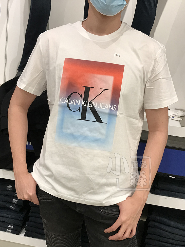 Calvin Klein CK男生舒适帅气LOGO圆领短袖T恤上衣时尚都市夏季-图0