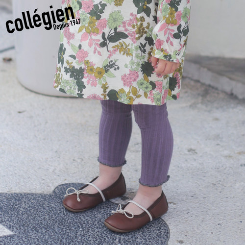 Collegien女童卷边打底裤春秋埃及长绒棉婴儿女宝宝打底袜可外穿 - 图2