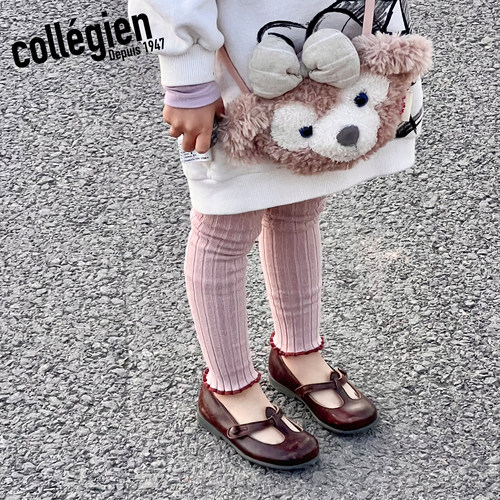 Collegien女童卷边打底裤春秋埃及长绒棉婴儿女宝宝打底袜可外穿 - 图0