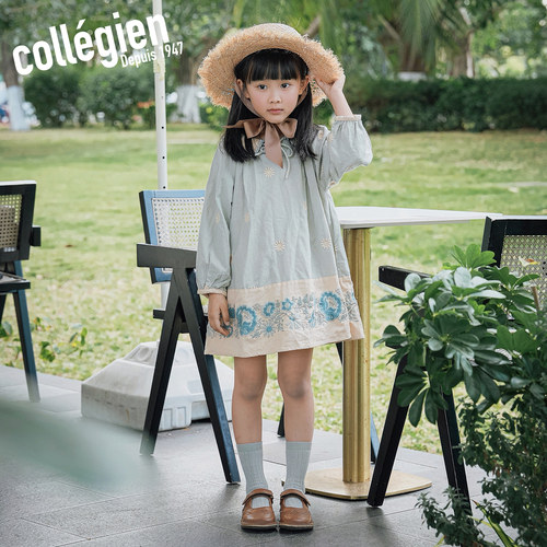 法国Collegien儿童袜子女童春秋埃及长绒棉银线透气宝宝婴儿袜子 - 图1