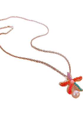 彩色海星珍珠项链时尚轻奢气质锁骨链甜美感饰品女