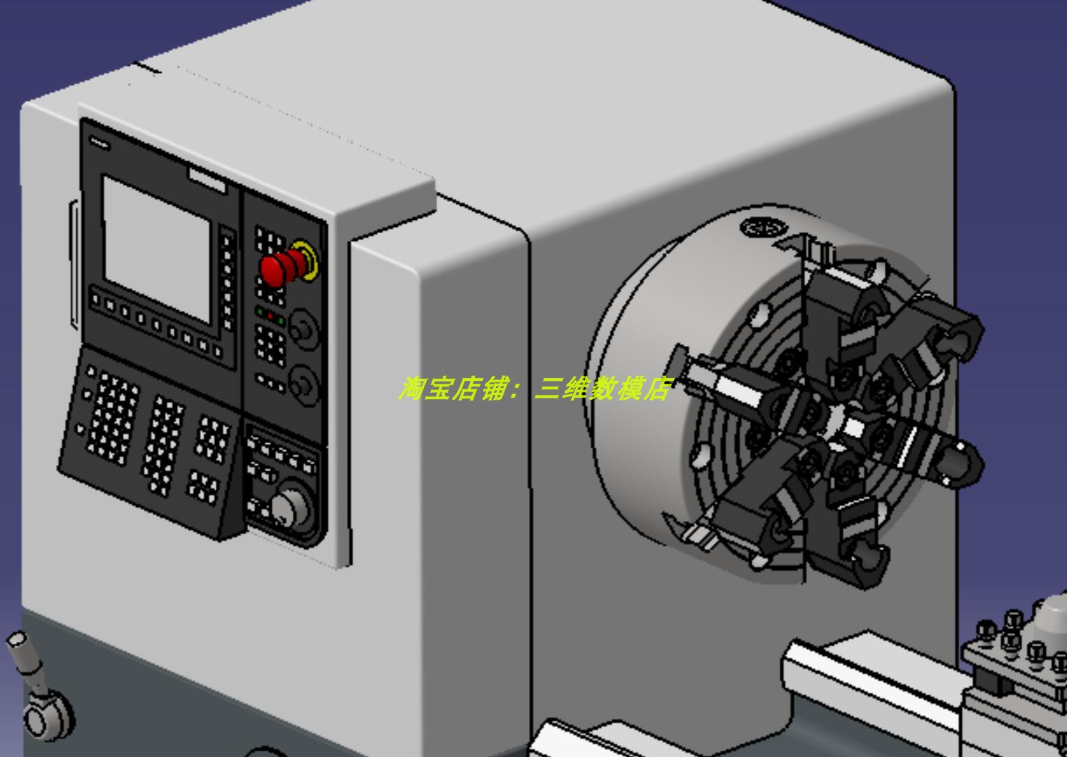 车床机械简化外观3D三维几何数模型机床身车架进给箱主轴箱stp - 图3