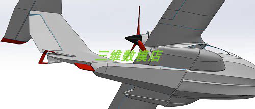 双座6米小型飞机客机3D三维几何数模型螺旋桨飞机Solidworks图纸 - 图2