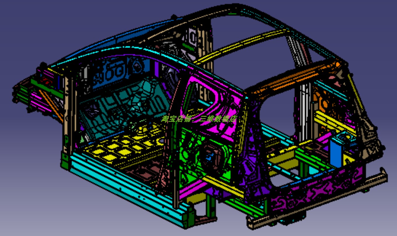 3米电动小汽车白车身BIW骨架3dxml格式三维几何数模型小型轿车 - 图3