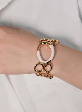 金属滴釉镂空拼色开口手镯女