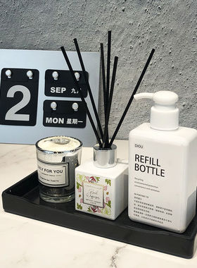 浴室卫生间饰品套装样板房卫浴托盘香薰洗漱用品创意家居摆件软装