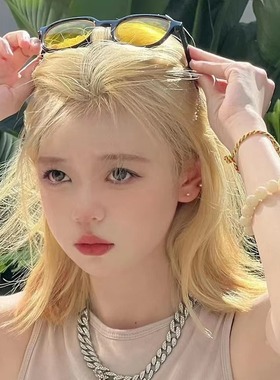黄色墨镜防紫外线遮阳韩版女