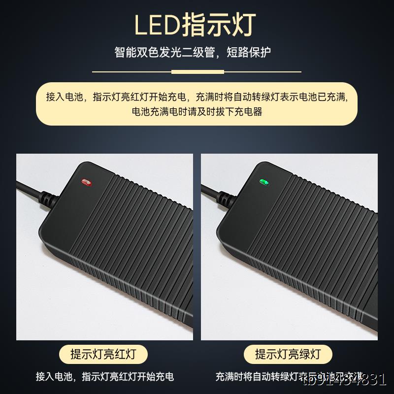 领奥儿童智能电动平衡车36V锂电池组充电器原装通用电瓶三孔插头 - 图3
