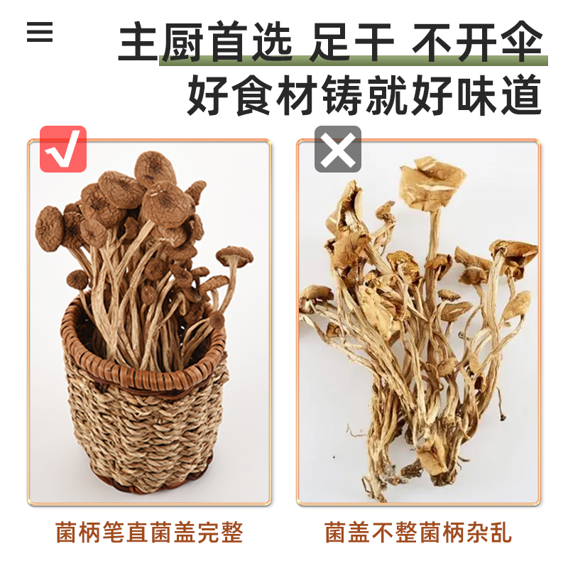 黑标主厨茶树菇干货特级农家不开伞下饭菜菌包香菇旗舰店 - 图2