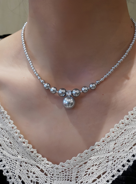 施家珍珠女渐变大小高级感