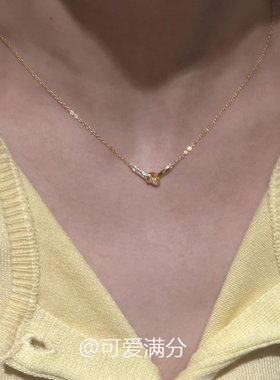 S925纯银金色交织项链女