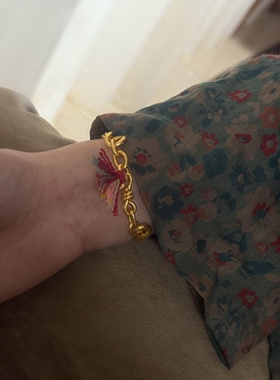 复古金色麻花古巴手链女