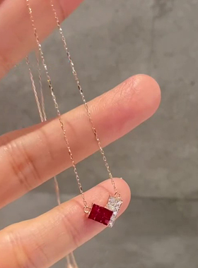 简约红色爱心项链女2025新爆款