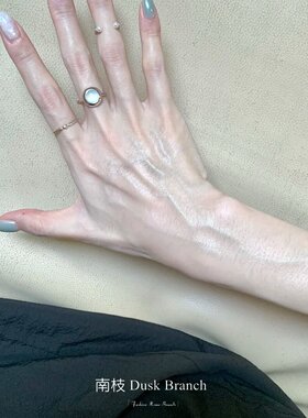 S925纯银法式仿白月光戒指女