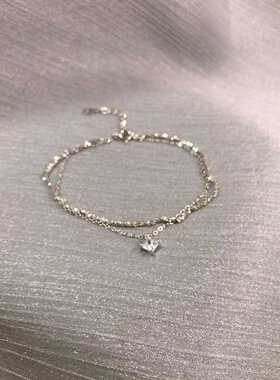 双层波光粼粼闪钻手链女