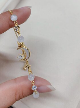 S925纯银猫眼石星月手链女
