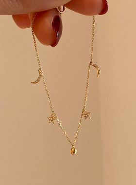 韩系仿满钻星星月亮手链女